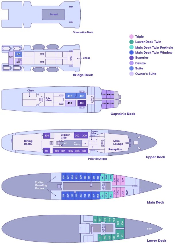 Cabin layout for Expedition