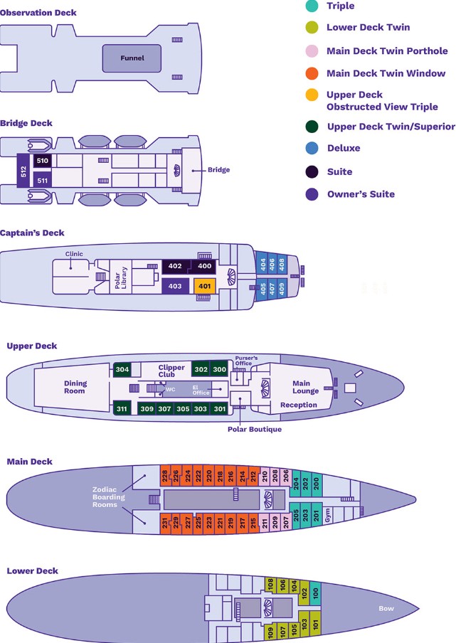 Cabin layout for Expedition