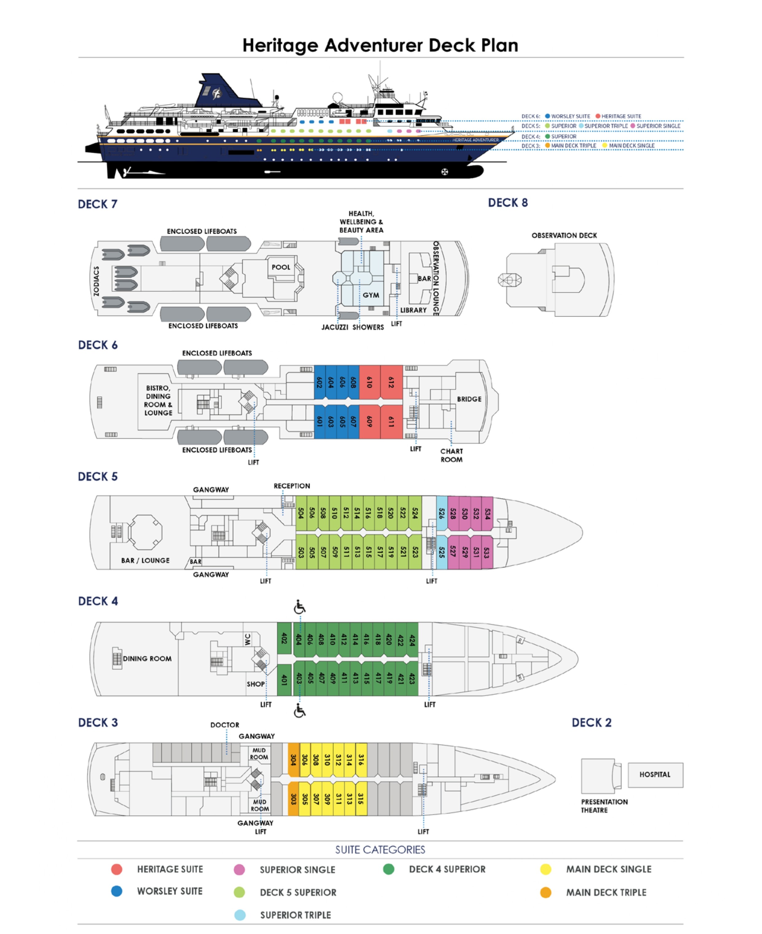 Cabin layout for Heritage Adventurer