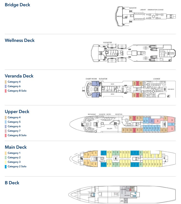 Cabin layout for National Geographic Explorer
