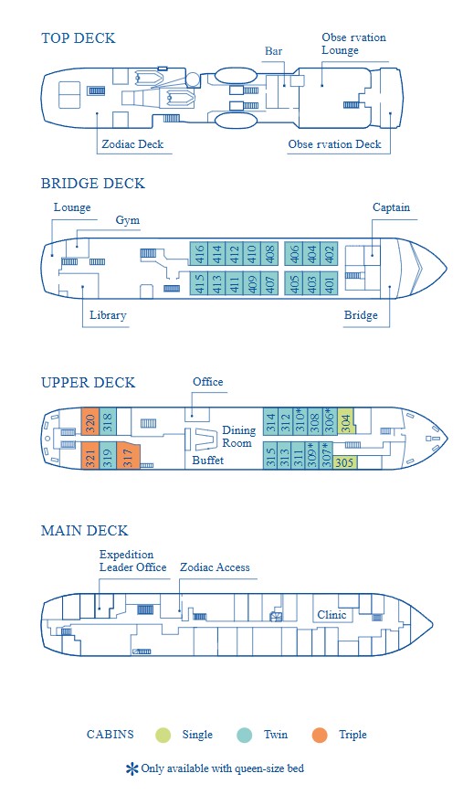 Cabin layout for Ocean Nova