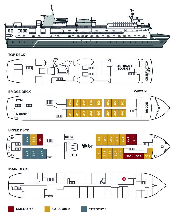 Cabin layout for Ocean Nova