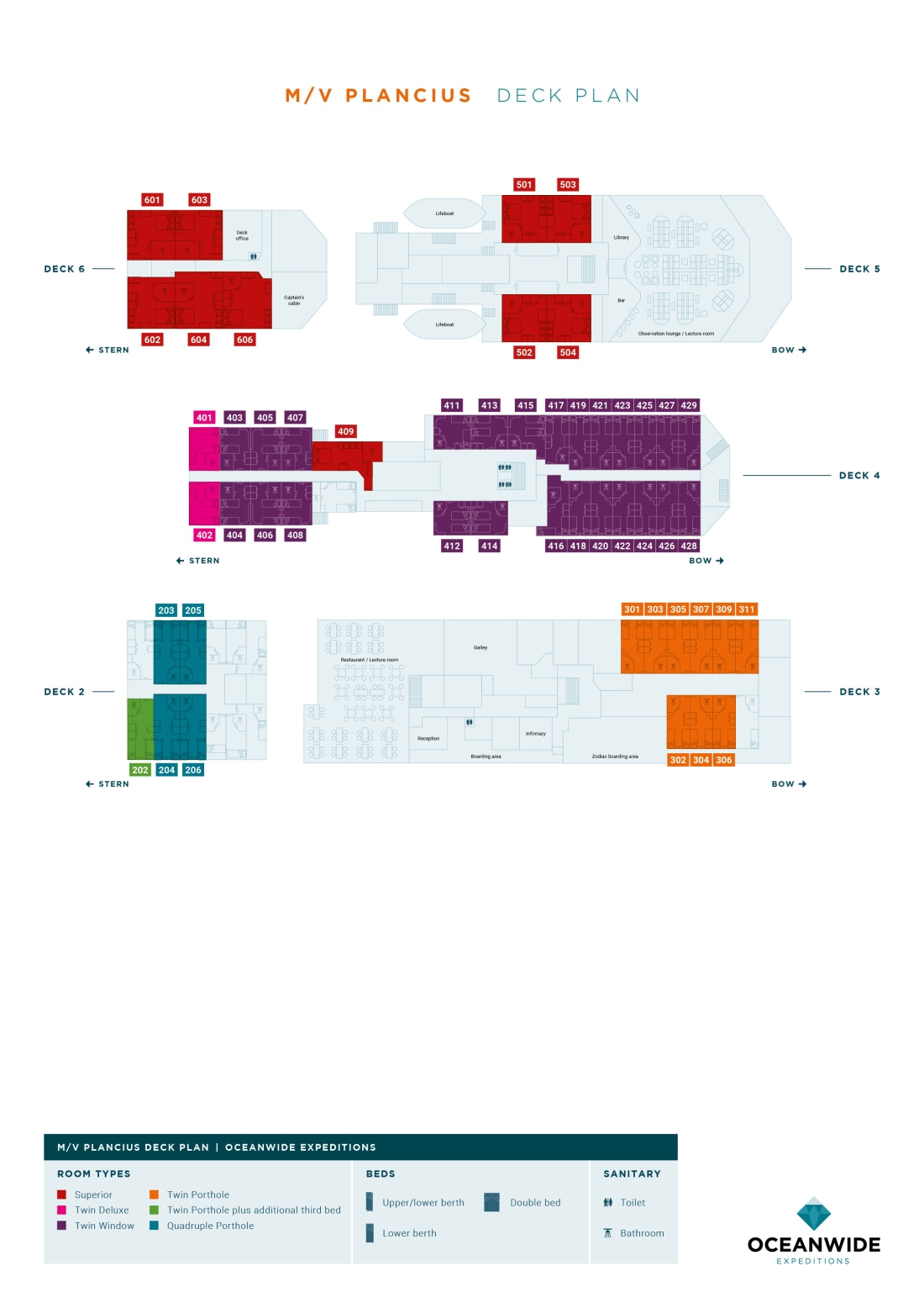 Cabin layout for Plancius