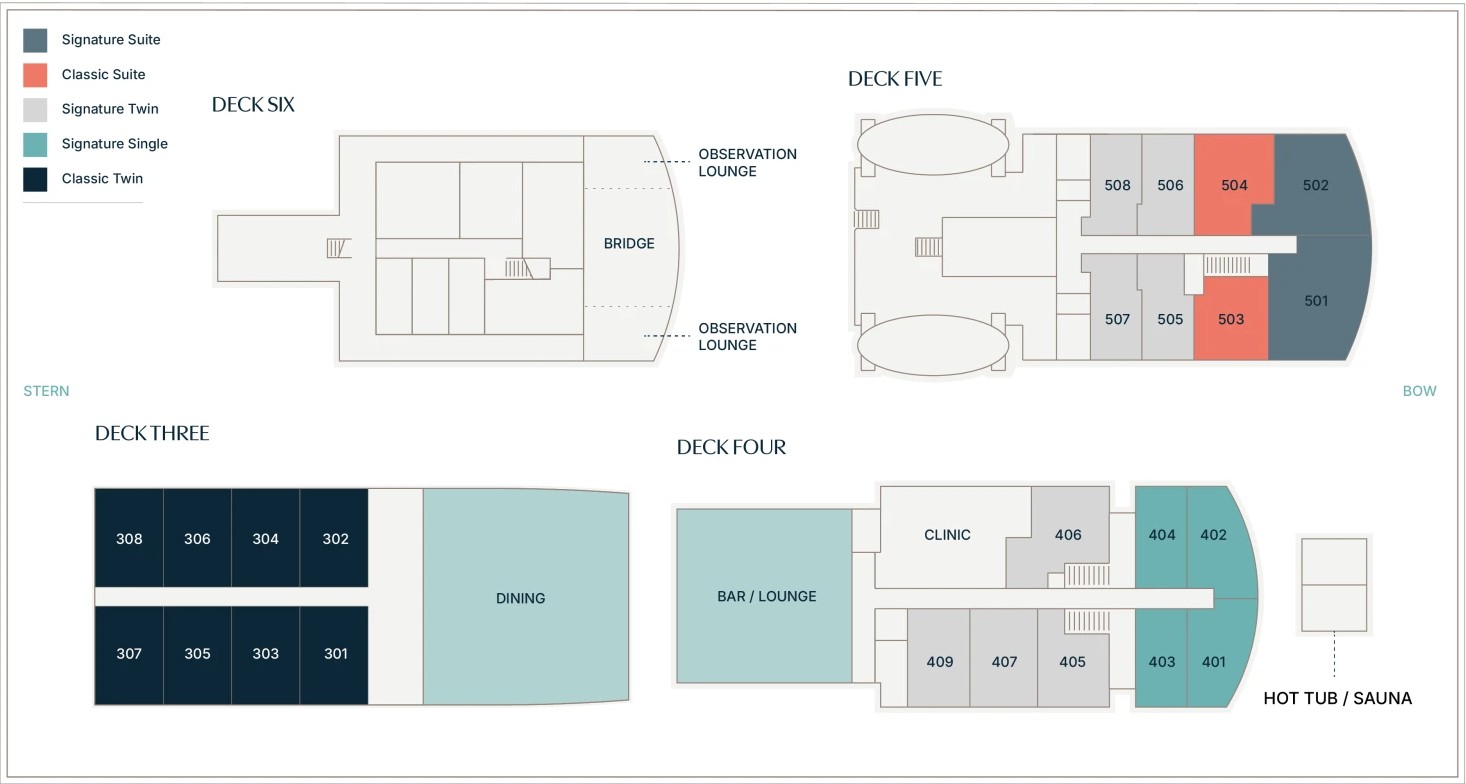Cabin layout for Polar Athena