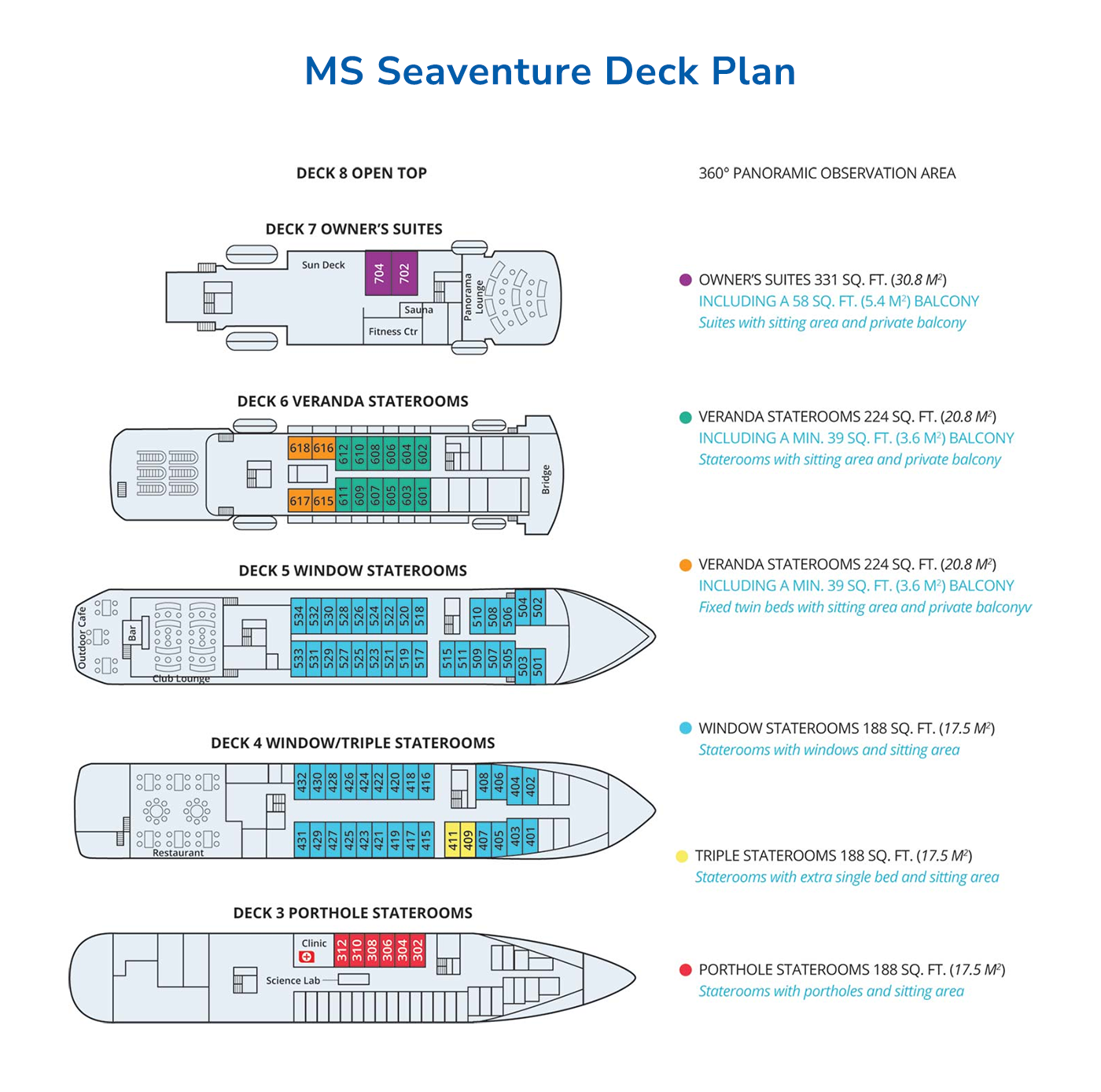 Cabin layout for Seaventure
