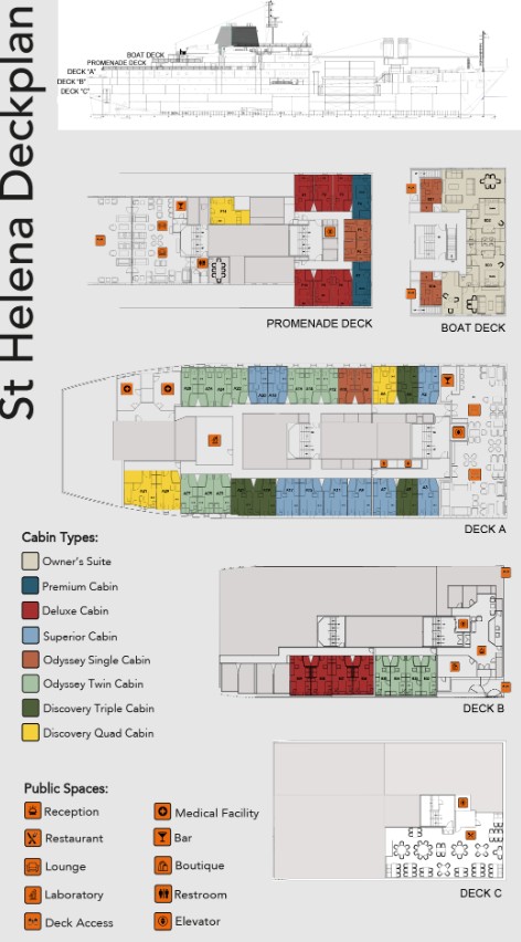 Cabin layout for St. Helena